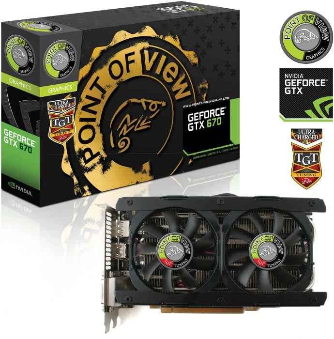 Point of View GeForce GTX 670 TGT Ultra Charged Dual Fan, 2GB GDDR5, 2x DVI, HDMI, DP