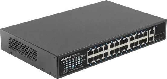 Lanberg RSFE Rackmount Switch, 24x RJ-45, 2x RJ-45/SFP, 360W PoE+