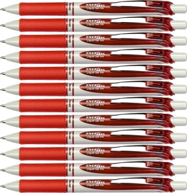Pentel EnerGel Eco BL77E Gelroller rot/weiß, 12er-Pack