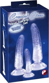 You2Toys Crystal Clear 3-teiliges Analtraining-Set blau