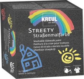 Kreul Streety Starter Malfarbe, 4 Farben, 120ml, 4er-Set