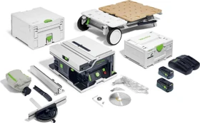 Festool CSC SYS 50 EBI-Set Akku-Tischkreissäge inkl. 2 Akkus 5.0Ah + Untergestell