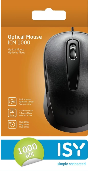 ISY ICM-1000 Optical Mouse schwarz, USB