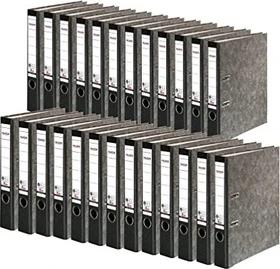 Falken Wolkenmarmor Ordner 2-Ring Recycling, 50mm, A4, schwarz, 25er-Pack