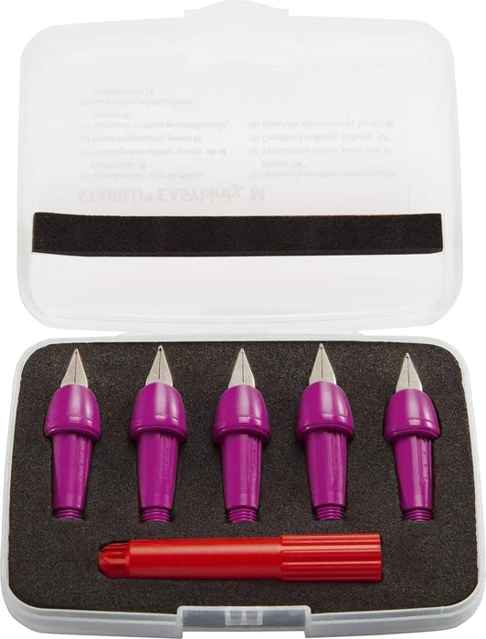 STABILO EASYbirdy Pastel Ersatzfeder mit Einstellwerkzeug mittel, pink, 5er-Set