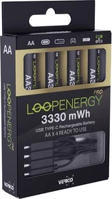 Verico LoopEnergy Pro Mignon AA Li-Ion USB-C 2220mAh, 4er-Pack