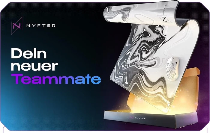 Nyfter Nyfpad XXL Liquid Premium Gaming Mousepad, 900x500mm, Design weiß/schwarz
