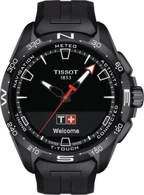 Tissot T-Touch Connect Solar schwarz/silber mit Kautschukarmband schwarz