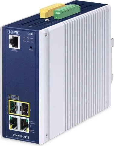 Planet TSN-900-2T2S Industrial Gigabit Managed Medienkonverter, 2x RJ-45, 2x SFP