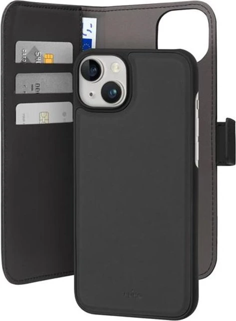 Puro Wallet Detachbale 2 in 1 Case für Apple iPhone 15 Plus schwarz