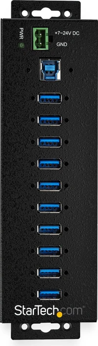 StarTech Industrial Railmount USB-Hub, 10x USB-A 3.0, USB-B 3.0 [Buchse]