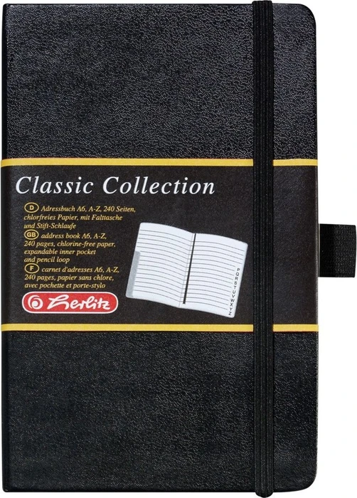 Herlitz Classic Adressbuch, A6, Kunstleder-Cover, 120 Blatt