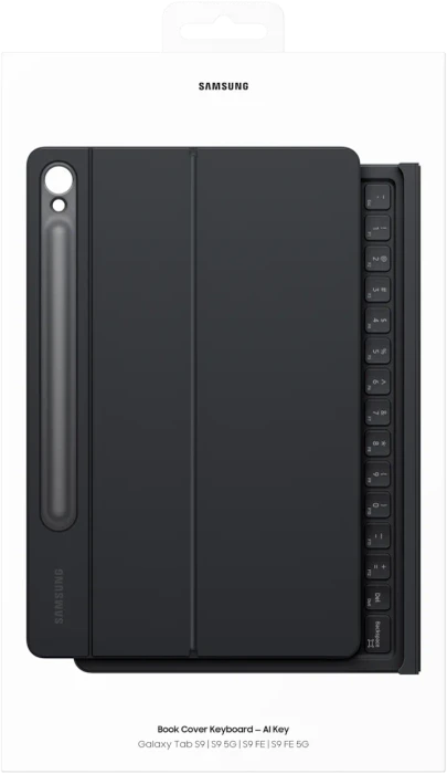 Samsung EF-DX725 Book Cover Keyboard mit AI-Taste für Galaxy Tab S9 / S9 FE / S10 FE, schwarz, DE