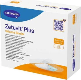 Hartmann Zetuvit Plus Silicone Border Saugkompressen steril, 8 x 8cm, 10 Stück