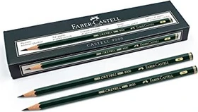 Faber-Castell Castell 9000 Bleistift H graphit, grün, 12er-Pack