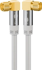 goobay Antennenkabel, 2x F-Stecker 90° gewinkelt, 135dB, 4x geschirmt, 1m (70481)