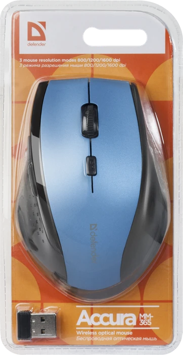 Defender Accura MM-365 Wireless Optical Mouse blau, USB