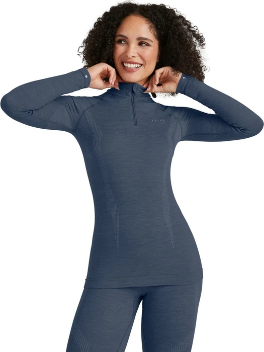 Falke Wool-Tech Zip-Neck Funktionsshirt langarm capitain (Damen)