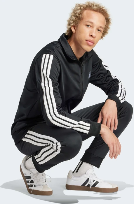 adidas Basic 3-Streifen Tricot Trainingsanzug schwarz (Herren)