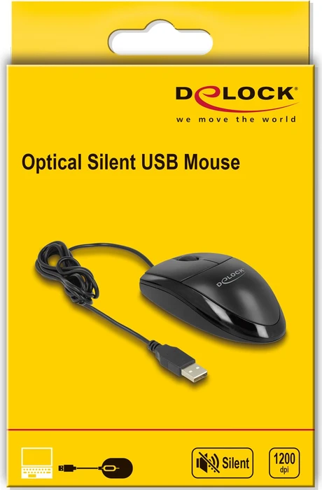 DeLOCK Optical Silent Mouse, schwarz, USB