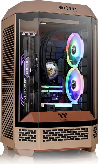 Thermaltake The Tower 300 Gravel Sand, braun, Glasfenster