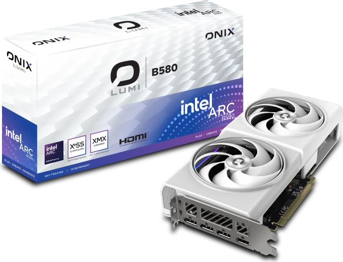 Onix Lumi Intel Arc B580 OC, 12GB GDDR6, HDMI, 3x DP