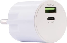 Revolt USB-Netzteil mit USB-C PD bis 30 Watt und Quick Charge bis 18W weiß