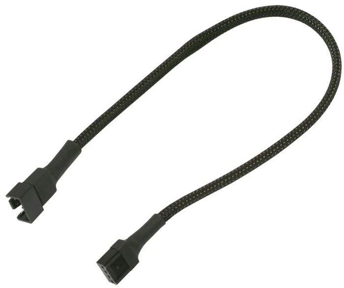 Nanoxia 4-Pin Verlängerung, sleeved, 30cm, schwarz