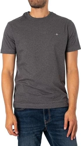 Gant Regular Fit Shield T-Shirt kurzarm antracit melange (Herren)