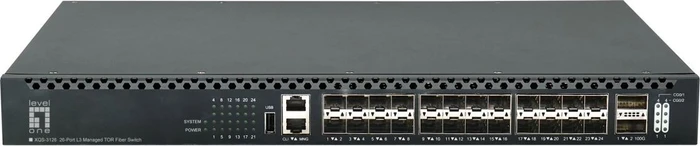 LevelOne GTL Rackmount 10G Managed Switch, 24x SFP+, 2x QSFP28