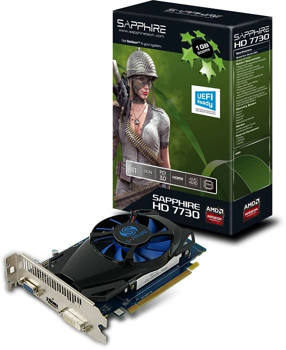 Sapphire Radeon HD 7730, 1GB GDDR5, VGA, DVI, HDMI, lite retail