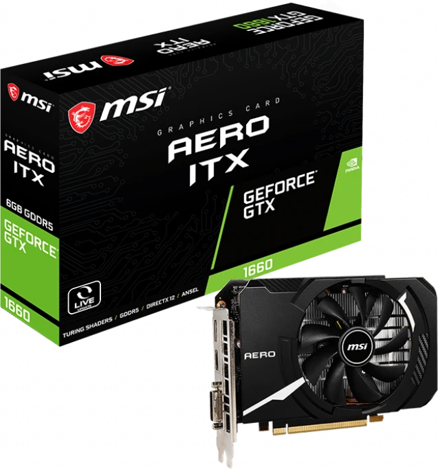 MSI GeForce GTX 1660 Aero ITX 6G V1, 6GB GDDR5, DVI, HDMI, DP