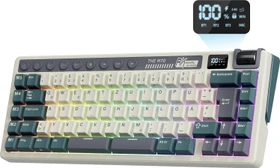 RK Royal Kludge M70 Wireless, Cyan Purple, weiß/blau, LEDs RGB, hot-swap, RK Linear Cream, USB/Bluetooth, DE (M70-01DE)