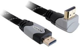 DeLOCK High Speed mit Ethernet HDMI 1.4 Kabel und gewinkeltem Stecker grau, 3m