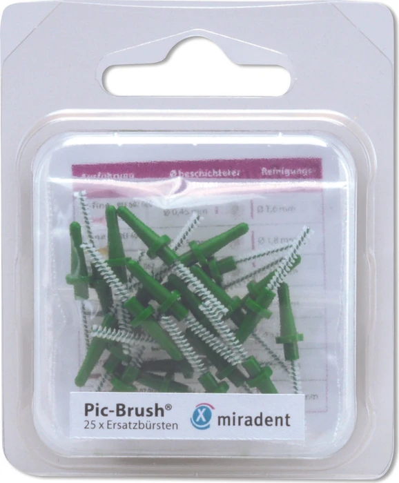 Miradent Pic-Brush Ersatz Interdentalbürste medium grün, 25 Stück