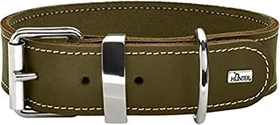Hunter Aalborg Special Hundehalsband, Leder, strapazierfähhig, komfortabel, 70 L-XL, oliv