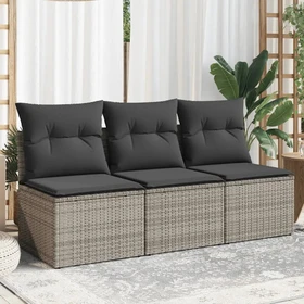 vidaXL Gartensofa/Gartenbox mit Kissen 165cm 3-Sitzer grau
