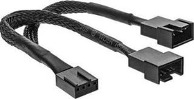 InLine 4-Pin auf 2x 4-Pin Verteiler, sleeved, 10cm, schwarz