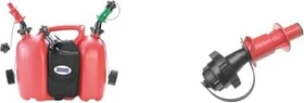 Hünersdorff Doppelkanister PROFI HD-PE mit Satteltasche + Einfüllsystem 9l (6l+3l) rot