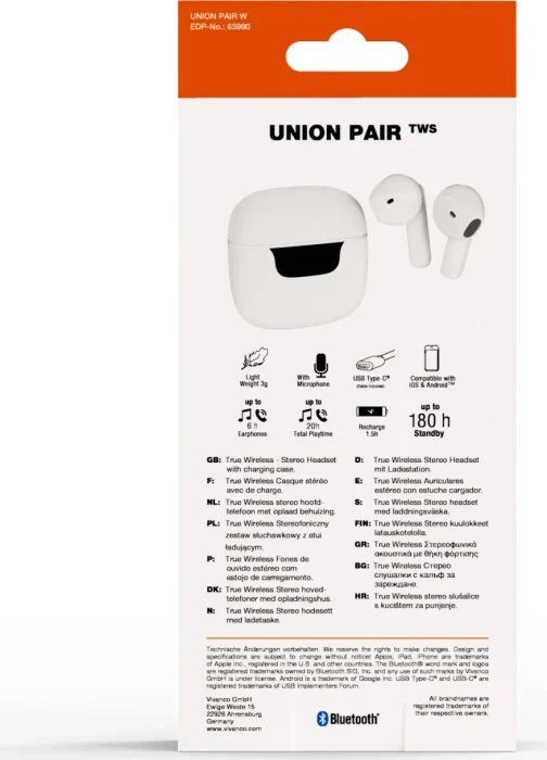 Vivanco Union Pair weiß