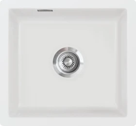 systemceram Mera 51F/o Einbau Becken mittig mit Ablauffernbedienung satin