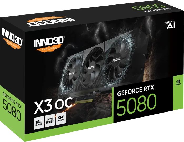 INNO3D GeForce RTX 5080 X3 OC, 16GB GDDR7, HDMI, 3x DP