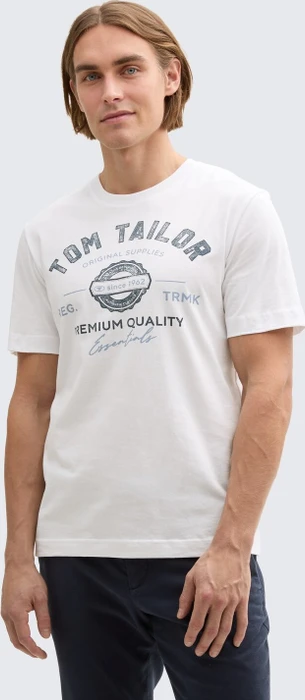 Tom Tailor Logo-Print T-Shirt kurzarm weiß (Herren)