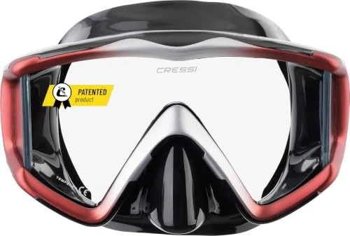 Cressi Liberty Triside Tauchermaske schwarz/rot/silber