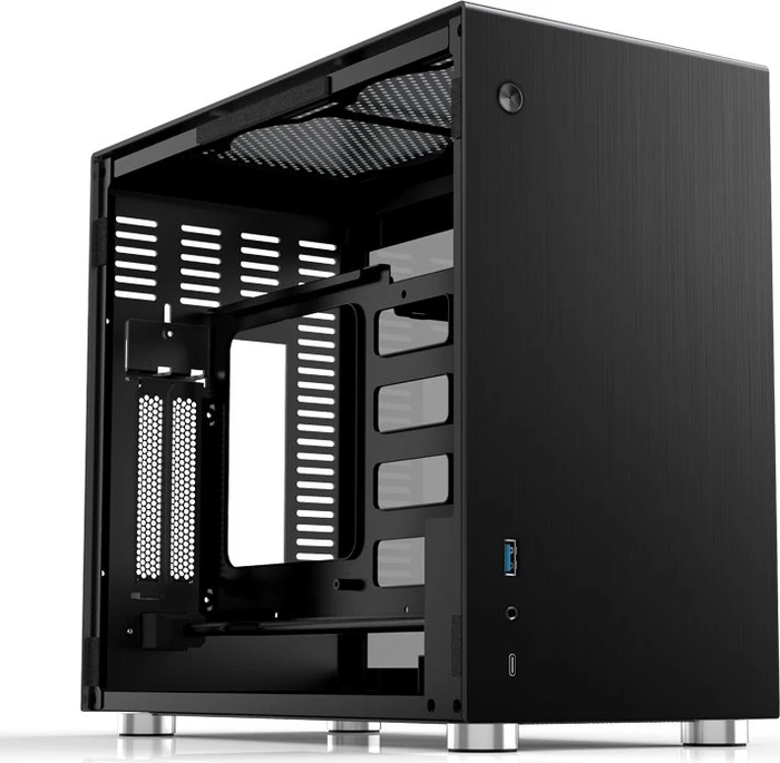 Jonsbo V10, schwarz, Glasfenster, Mini-ITX