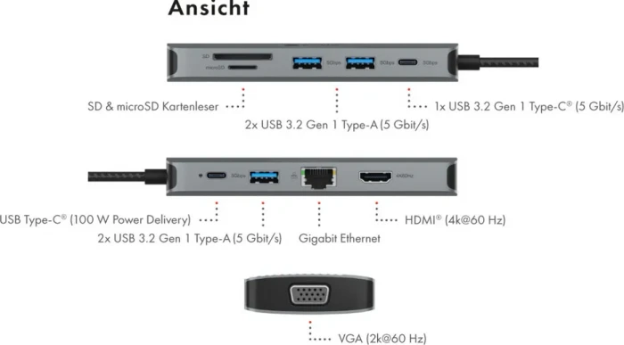 RaidSonic Icy Box IB-DK4040A-CPD 10-in-1 USB-C Dock, USB-C 3.0 [Stecker]