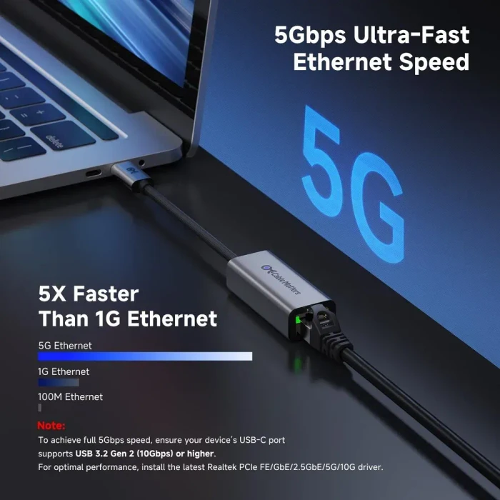 Cable Matters 5G LAN-Adapter, RJ-45, USB-C 3.1 [Stecker]