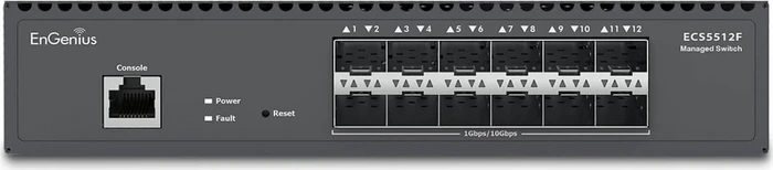 EnGenius Cloud Switch Series ECS Rackmount 10G Managed Switch, 12x SFP+