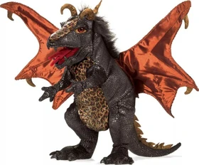 Folkmanis Handpuppe Drache schwarz