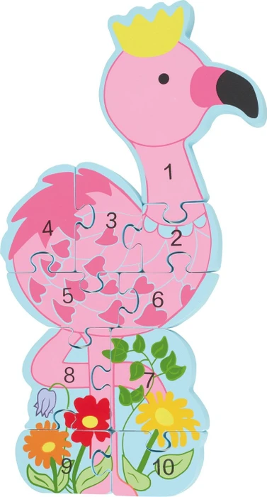 Nici Orange Tree Toys Zahlenpuzzle Flamingo